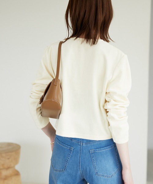 ROPE' PICNIC（ロペピクニック）の「パイルクロップドカーディガン（カーディガン/ボレロ・レディース・グレー/キナリ/ブラック・38）」の21枚目の写真