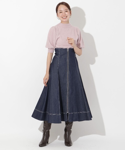 AND COUTURE(アンドクチュール)の「ラメフェザーニットプルオーバー(ニット/セーター・レディース・オフホワイト/ピンク/ボルドー/ライトグレー・FREE)」の19枚目の写真