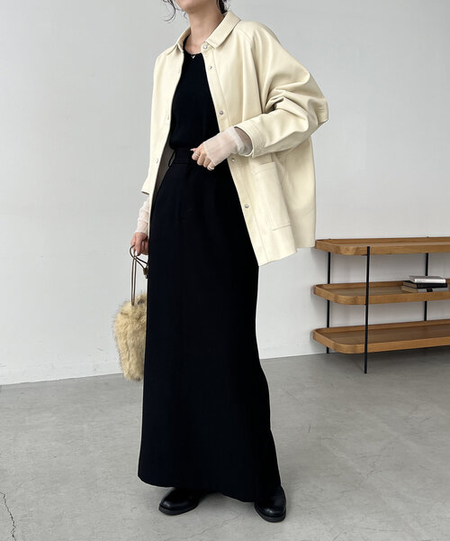 CAPRICIEUX LE'MAGE（カプリシューレマージュ）の「袖シアーレイヤード風リブニット（ニット/セーター・レディース・ブラウン/ブラック/オフホワイト・FREE）」の4枚目の写真