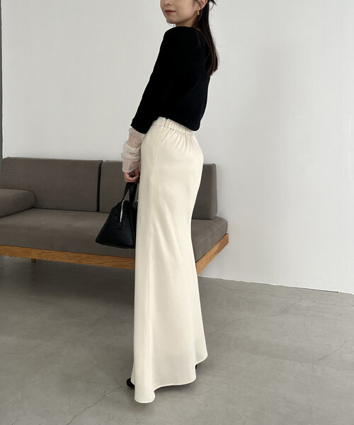 CAPRICIEUX LE'MAGE（カプリシューレマージュ）の「袖シアーレイヤード風リブニット（ニット/セーター・レディース・ブラウン/ブラック/オフホワイト・FREE）」の10枚目の写真