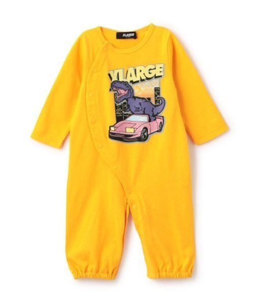 XLARGE KIDS(エクストララージキッズ)の「恐竜&クラシックカー2WAYオール(ロンパース・キッズ・ブラック/ホワイト/イエロー・50-70cm)」の5枚目の写真