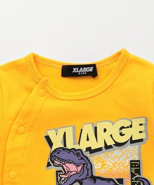 XLARGE KIDS(エクストララージキッズ)の「恐竜&クラシックカー2WAYオール(ロンパース・キッズ・ブラック/ホワイト/イエロー・50-70cm)」の9枚目の写真