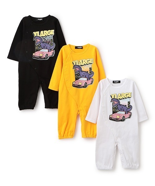 XLARGE KIDS(エクストララージキッズ)の「恐竜&クラシックカー2WAYオール(ロンパース・キッズ・ブラック/ホワイト/イエロー・50-70cm)」の14枚目の写真