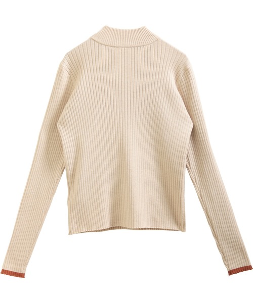 nouvellemoi（ヌーベルモイ）の「リブパイピングハイネックニット（ニット/セーター・レディース・アイボリー/ダークグリーン/ナチュラル/チャコール・M）」の10枚目の写真