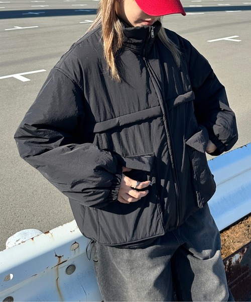 kutir（クティール）の「【2サイズ展開】アソートポケットパディングブルゾン（ブルゾン・レディース・ブラック系/ブラウン/ネイビー系/ブラック/ライトベージュ・MEDIUM/LARGE）」の21枚目の写真