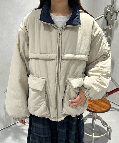 kutir（クティール）の「【2サイズ展開】アソートポケットパディングブルゾン（ブルゾン・レディース・ブラック系/ブラウン/ネイビー系/ブラック/ライトベージュ・MEDIUM/LARGE）」の14枚目の写真