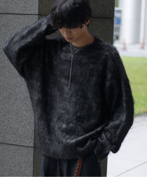 epnok(エプノック)の「コントラストカラーシャギーニット(ニット/セーター・メンズ・ブラウン/ブラック・SMALL/MEDIUM/LARGE)」の2枚目の写真