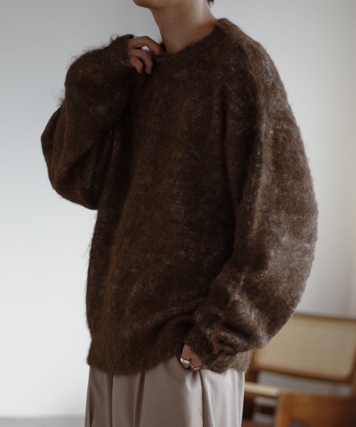 専用 エブール シャギーフォックスロングニットジレ ebure - 極美品 エブール フォックス シルク シャギー ニット