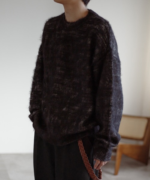 epnok(エプノック)の「コントラストカラーシャギーニット(ニット/セーター・メンズ・ブラウン/ブラック・SMALL/MEDIUM/LARGE)」の15枚目の写真