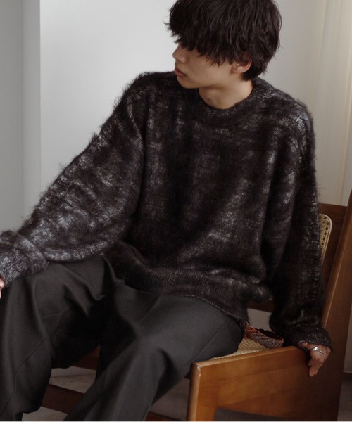 epnok(エプノック)の「コントラストカラーシャギーニット(ニット/セーター・メンズ・ブラウン/ブラック・SMALL/MEDIUM/LARGE)」の13枚目の写真