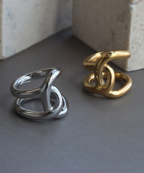 abaskdesign（アバスクデザイン）の「金属アレルギー対応  変形デザインリング（リング・レディース・シルバー/ゴールド・7号/13号/16号/9号/11号）」の10枚目の写真