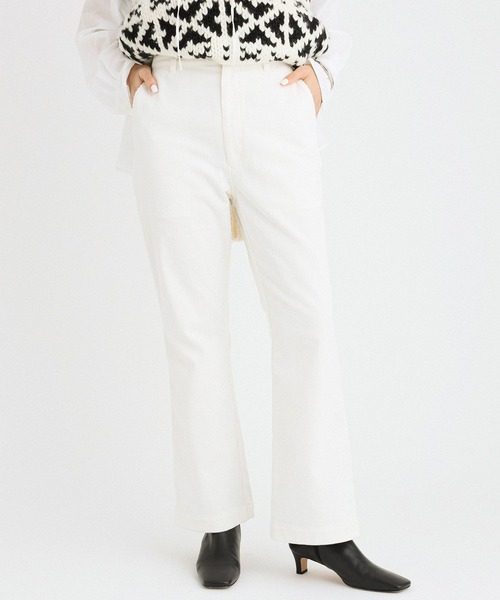 BABYLONE(バビロン)の「コーデュロイフレアパンツ(その他パンツ・レディース・グレー/オフホワイト・36inch/38inch)」の5枚目の写真