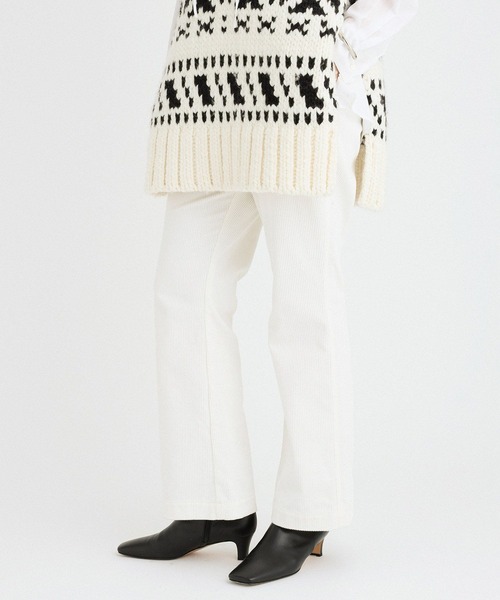 BABYLONE(バビロン)の「コーデュロイフレアパンツ(その他パンツ・レディース・グレー/オフホワイト・36inch/38inch)」の6枚目の写真