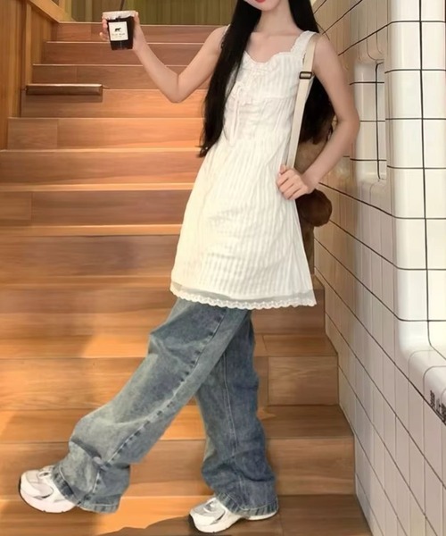 almo(アルモ)の「OP フリルレースキャミワンピース(se)(ワンピース・レディース・ホワイト・FREE)」の7枚目の写真