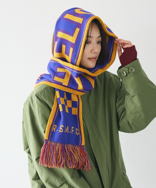 CRAFT STANDARD BOUTIQUE（クラフトスタンダードブティック）の「【ユニセックス】フットボールマフラー（マフラー・レディース・ブラック/ブルーグリーン/バーガンディー/ネイビー・FREE）」の5枚目の写真