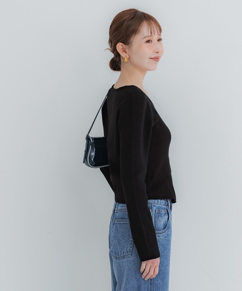 coca(coca)(コカ)の「フロントスリットVネックニット(ニット/セーター・レディース・グレー/レッド/アイボリー/ブラック/イエロー/ホワイト・L/M/S)」の15枚目の写真