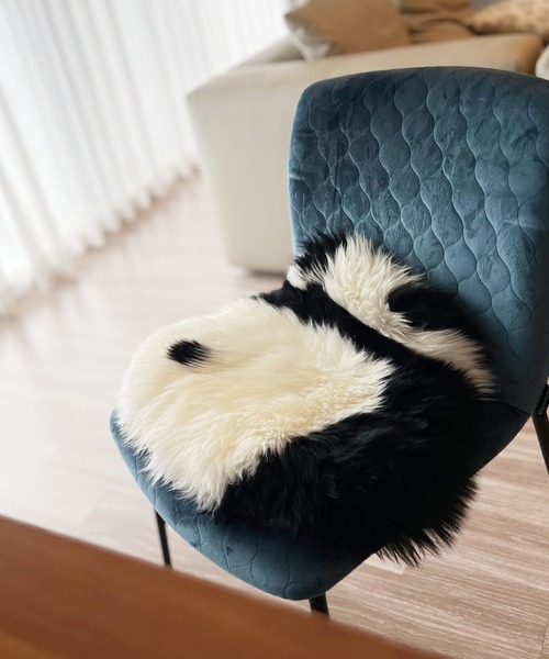 ムートンファーパンダ ラグ クッション 座布団（ラグ/マット）｜sankyo