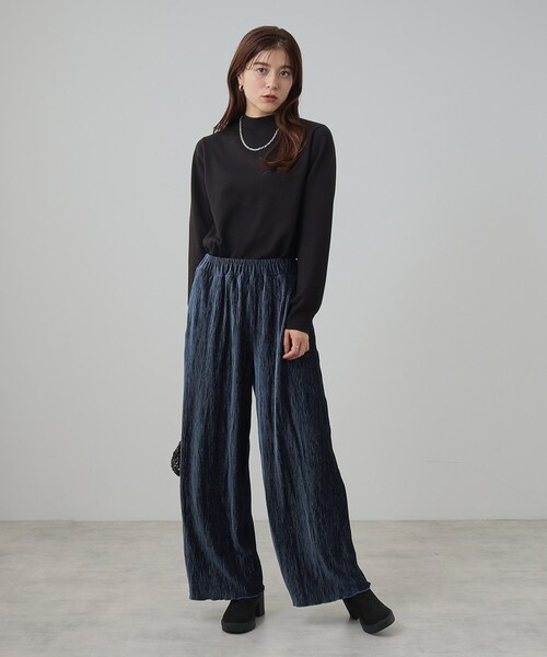 Cutie Blonde（キューティーブロンド）の「◆【S-LL】クラッシュベロア調 ランダムプリーツ イージーパンツ（その他パンツ・レディース・ブルー系その他/アイボリー/ブラウン系その他/チャコールグレー・01/02/03/04）」の11枚目の写真