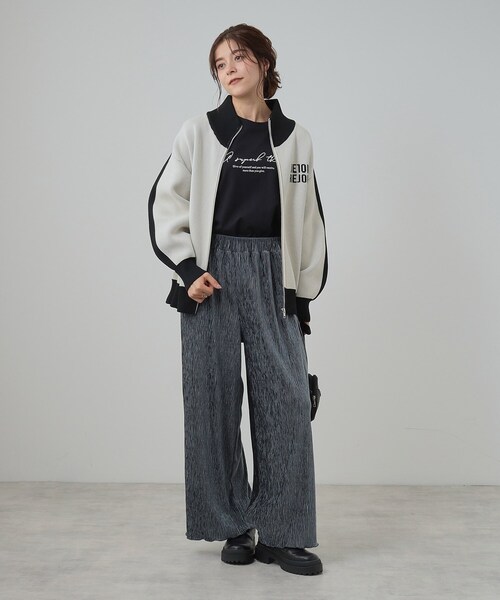 Cutie Blonde（キューティーブロンド）の「◆【S-LL】クラッシュベロア調 ランダムプリーツ イージーパンツ（その他パンツ・レディース・ブルー系その他/アイボリー/ブラウン系その他/チャコールグレー・01/02/03/04）」の15枚目の写真