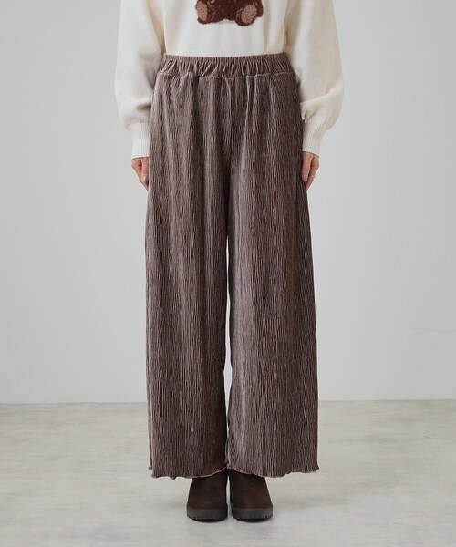 Cutie Blonde（キューティーブロンド）の「◆【S-LL】クラッシュベロア調 ランダムプリーツ イージーパンツ（その他パンツ・レディース・ブルー系その他/アイボリー/ブラウン系その他/チャコールグレー・01/02/03/04）」の21枚目の写真