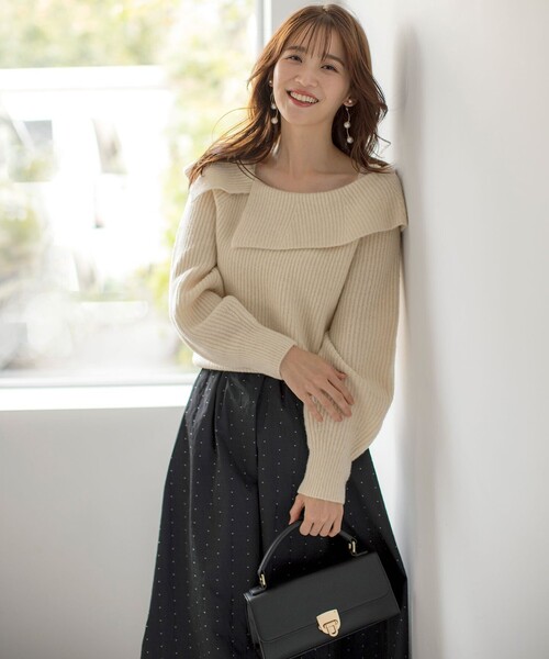 ANY SIS（エニィスィス）の「【洗える】オフショル ニット（ニット/セーター・レディース・黄土色系/アイボリー系/ライラック系・2）」の21枚目の写真