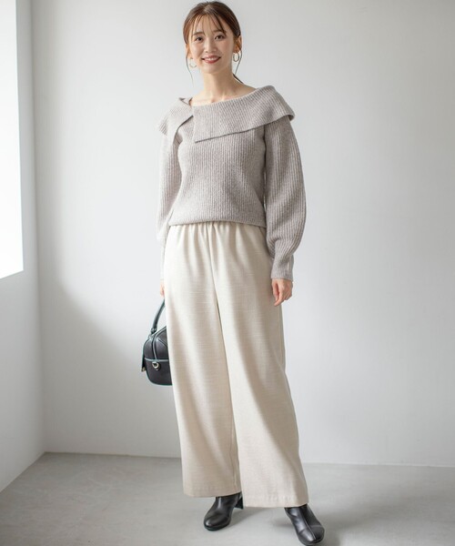 ANY SIS（エニィスィス）の「【洗える】オフショル ニット（ニット/セーター・レディース・黄土色系/アイボリー系/ライラック系・2）」の19枚目の写真