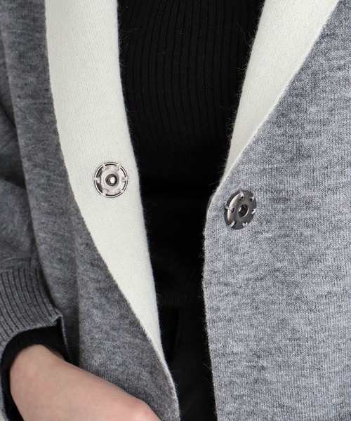 セール】je crois soi リバーシブル袖付きニットケープカーディガン