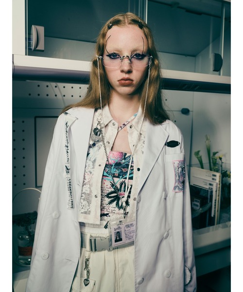 rurumu:（ルルムウ）の「rurumu:/ルルムウ/"Unknown Plants" printed bra camisole（キャミソール・レディース・ブラック/ピンク・SMALL/MEDIUM）」の9枚目の写真