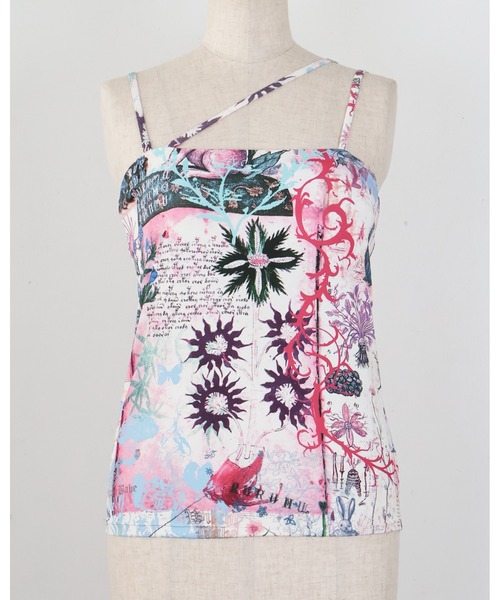 rurumu:（ルルムウ）の「rurumu:/ルルムウ/"Unknown Plants" printed bra camisole（キャミソール・レディース・ブラック/ピンク・SMALL/MEDIUM）」の15枚目の写真