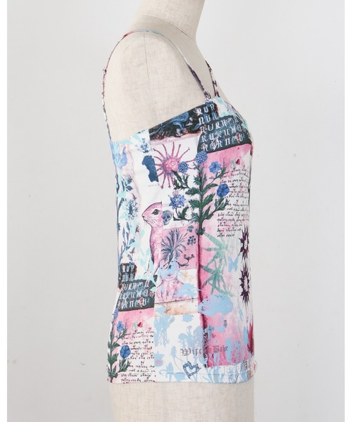 rurumu:（ルルムウ）の「rurumu:/ルルムウ/"Unknown Plants" printed bra camisole（キャミソール・レディース・ブラック/ピンク・SMALL/MEDIUM）」の18枚目の写真