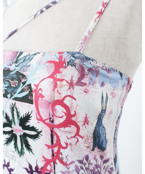 rurumu:（ルルムウ）の「rurumu:/ルルムウ/"Unknown Plants" printed bra camisole（キャミソール・レディース・ブラック/ピンク・SMALL/MEDIUM）」の20枚目の写真