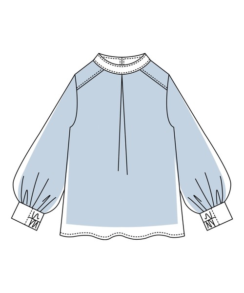 IEDIT（イディット）の「ＩＥＤＩＴ　ほの光沢のマットサテンが上品な　抗菌防臭加工インナー付きドッキングブラウス（シャツ/ブラウス・レディース・ライトベージュ/ブラウン系その他/ブルーグリーン・L/3L/M/LL/S）」の7枚目の写真