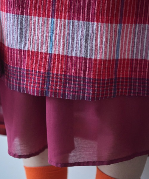 bulle de savon(ビュルデサボン)の「●BIG CHECK スカート(スカート・レディース・レッド/ブルー・FREE)」の11枚目の写真