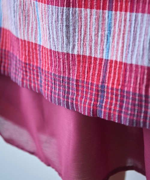 bulle de savon(ビュルデサボン)の「●BIG CHECK スカート(スカート・レディース・レッド/ブルー・FREE)」の12枚目の写真