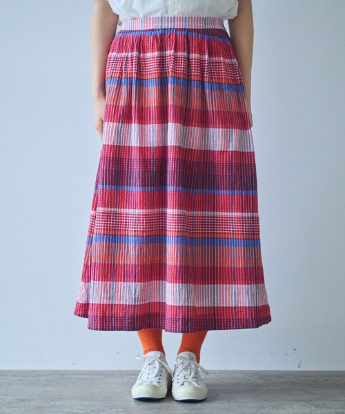 bulle de savon(ビュルデサボン)の「●BIG CHECK スカート(スカート・レディース・レッド/ブルー・FREE)」の7枚目の写真