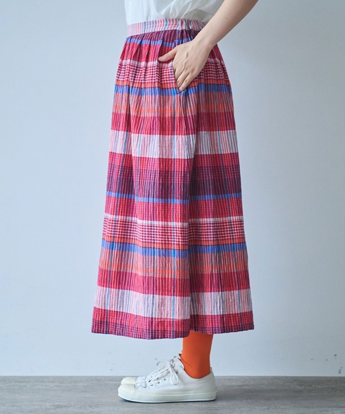 bulle de savon(ビュルデサボン)の「●BIG CHECK スカート(スカート・レディース・レッド/ブルー・FREE)」の8枚目の写真