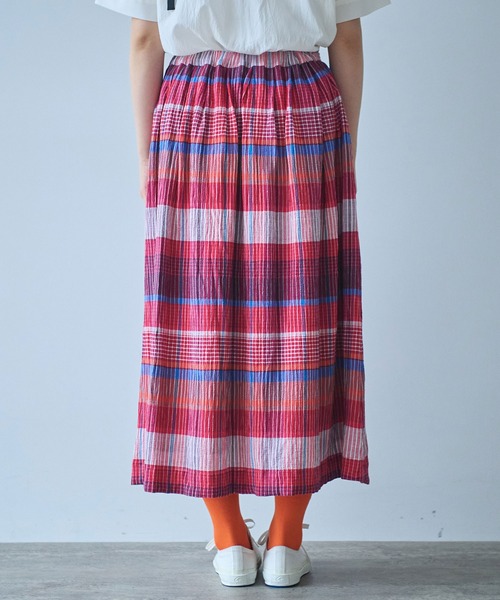 bulle de savon(ビュルデサボン)の「●BIG CHECK スカート(スカート・レディース・レッド/ブルー・FREE)」の9枚目の写真