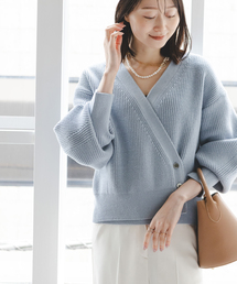 Noble（ノーブル）の「片畦カシュクール風プルオーバー（ニット/セーター・レディース）」
