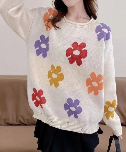 remelulu フラワーニット（ニット/セーター）｜remelulu（レメルル）