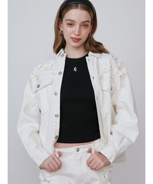 CALNAMUR(カルナムール)の「PEARL STRAP TANK TOP/パールストラップタンクトップ(タンクトップ・レディース・ブラック/ホワイト・FREE)」の17枚目の写真