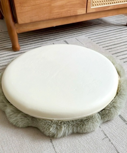 SHEPP（シープ）の「ふわふわ丸型クッション ラウンド 円型（クッション/クッションカバー・レディース・グリーン/ピンク/グレー/ベージュ/ホワイト・F）」の16枚目の写真