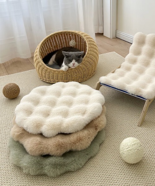GTさん♡クッションカバー/ブランケット/新品 セール】ふわふわ丸型クッション ラウンド 円型（クッション