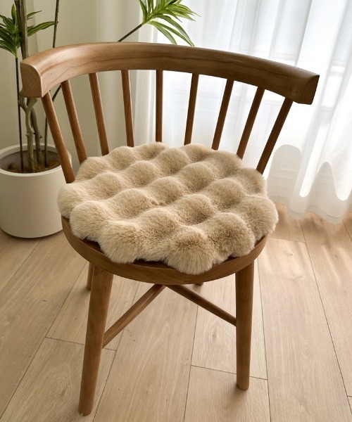 SHEPP（シープ）の「ふわふわ丸型クッション ラウンド 円型（クッション/クッションカバー・レディース・グリーン/ピンク/グレー/ベージュ/ホワイト・F）」の9枚目の写真