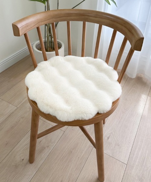 SHEPP（シープ）の「ふわふわ丸型クッション ラウンド 円型（クッション/クッションカバー・レディース・グリーン/ピンク/グレー/ベージュ/ホワイト・F）」の12枚目の写真