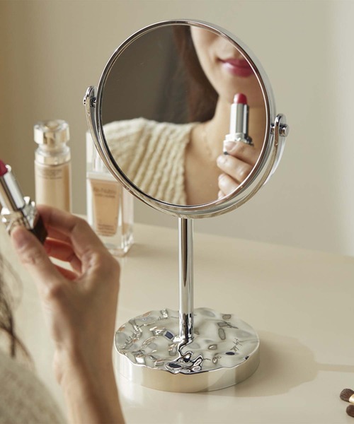 aimoha（アイモハ）の「北欧風　シンプル両面鏡（ミラー・レディース・イエロー/シルバー・FREE）」の2枚目の写真