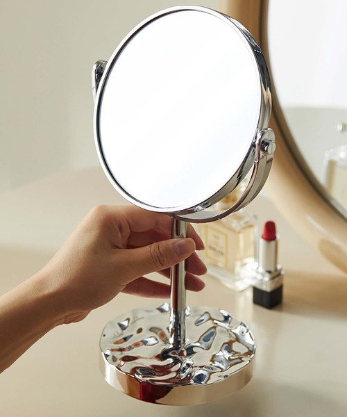 aimoha（アイモハ）の「北欧風　シンプル両面鏡（ミラー・レディース・イエロー/シルバー・FREE）」の5枚目の写真