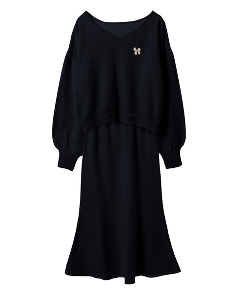 ブローチ付きニットセットアップ（ワンピース）｜31 Sons de mode（トランテアン ソン ドゥ モード） pattayablatt.com