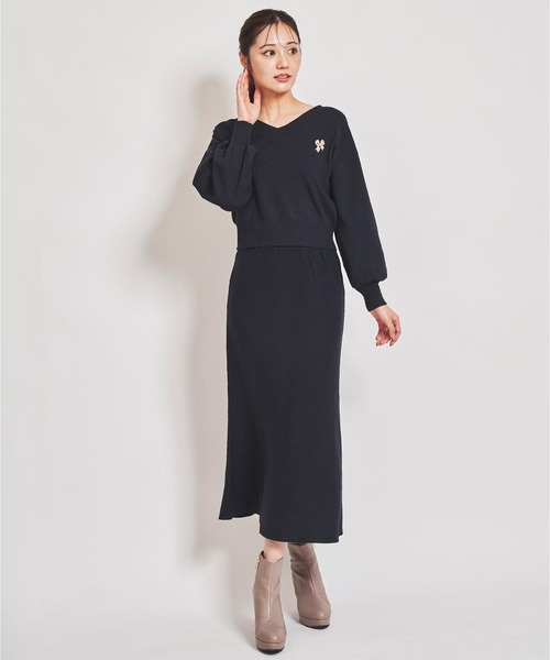 ブローチ付きニットセットアップ（ワンピース）｜31 Sons de mode（トランテアン ソン ドゥ モード） pattayablatt.com