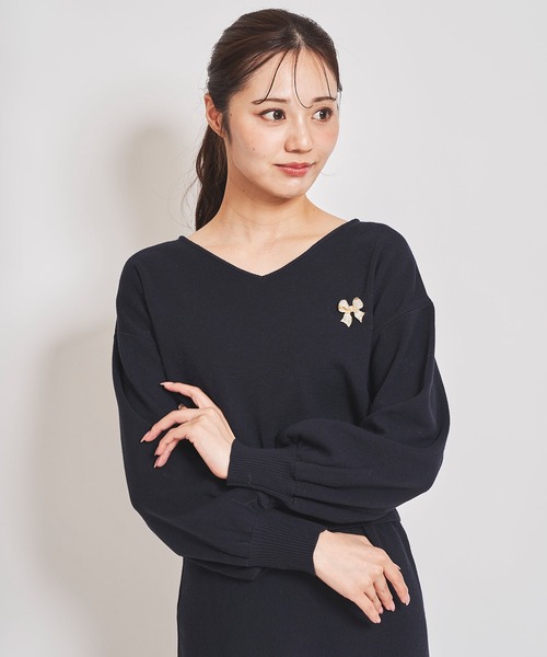 ブローチ付きニットセットアップ（ワンピース）｜31 Sons de mode（トランテアン ソン ドゥ モード） pattayablatt.com