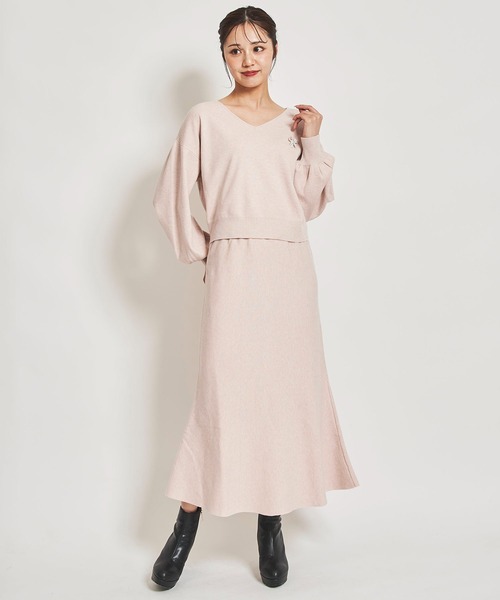 ブローチ付きニットセットアップ（ワンピース）｜31 Sons de mode（トランテアン ソン ドゥ モード） pattayablatt.com